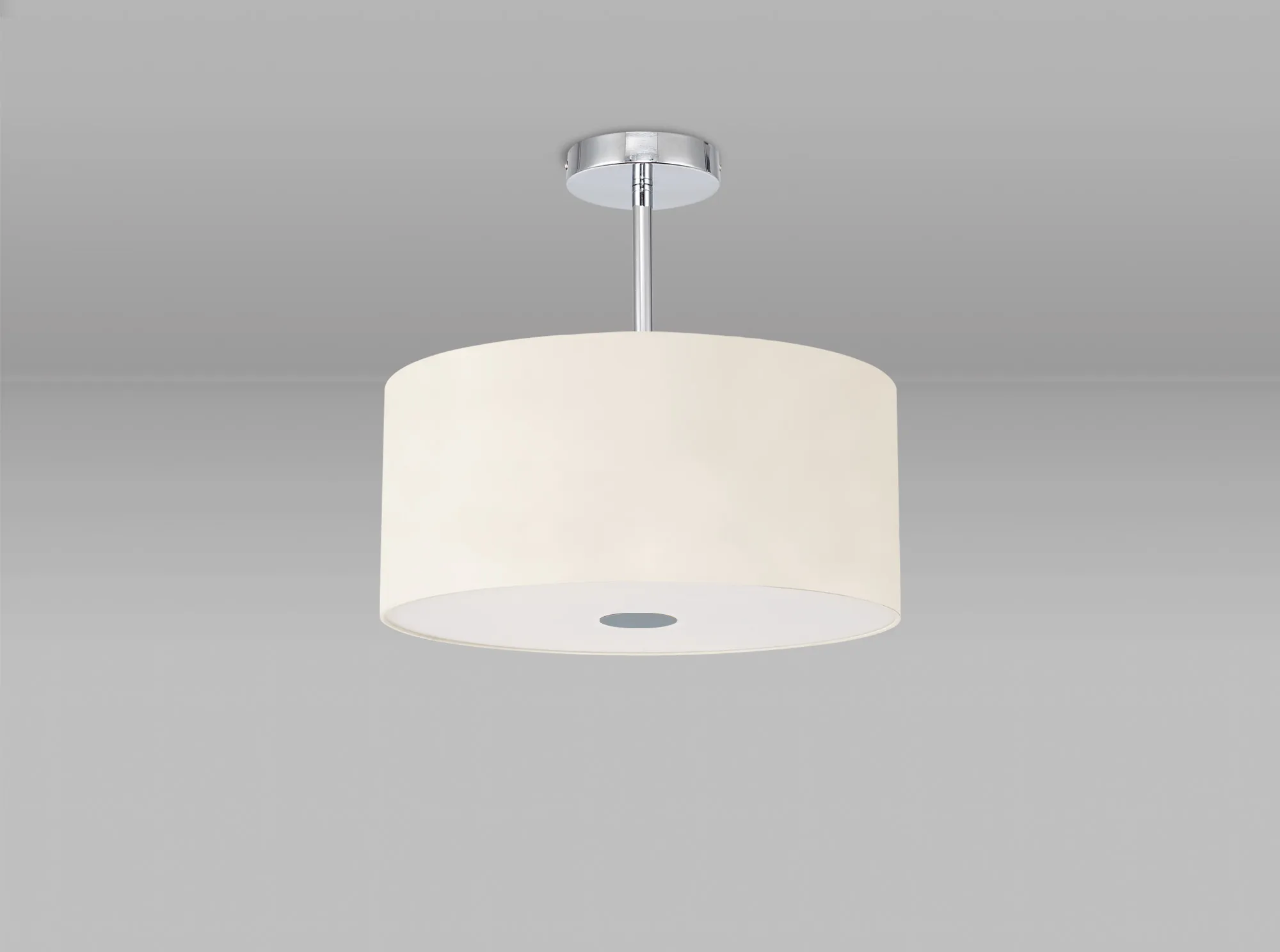 Baymont 40cm Semi Flush 1 Light Polished Chrome, Ivory Pearl, Frosted Diffuser DK0095  Deco Baymont CH IV